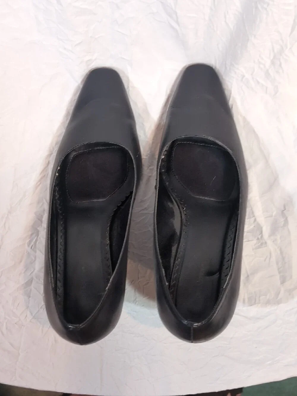 croft & barrow Black Leather Mid Heel Pumps